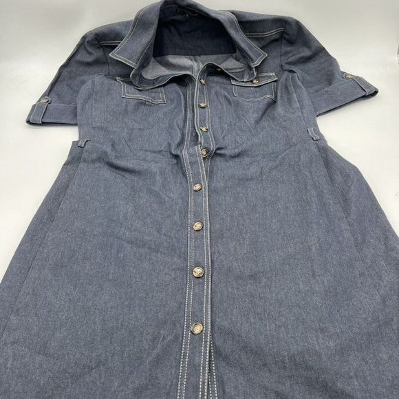 Tahari Blue Denim Midi Dress - Picture 1 of 6